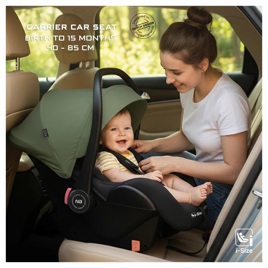 Neobreez Sacro I-Size Lightweight Baby Car Seat Carrier (Green/Black)