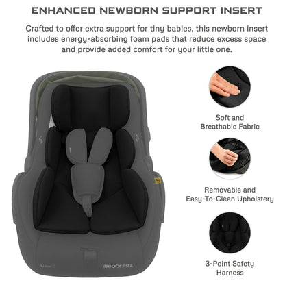 Neobreez Sacro I-Size Lightweight Baby Car Seat Carrier (Green/Black)
