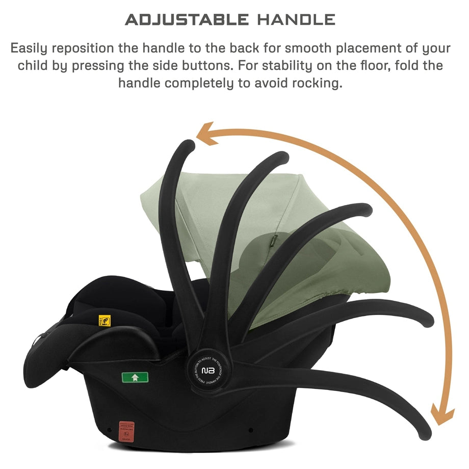Neobreez Sacro I-Size Lightweight Baby Car Seat Carrier (Green/Black)