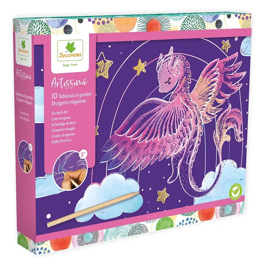 Sycomore 10 Scratch Art – Cuddly Dragons