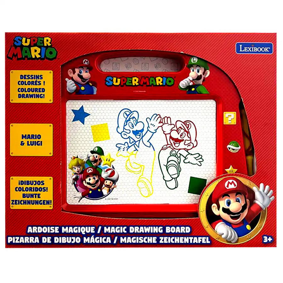 لوحة رسم مغناطيسية متعددة الألوان من Lexibook Mario A5 مع ملحقات لوحة رسم مغناطيسية متعددة الألوان من Lexibook Mario A5 مع ملحقات
