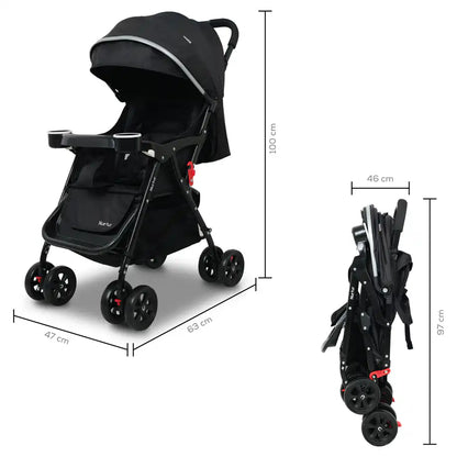 Nurtur Bliss Travel Stroller with Basket (Black)