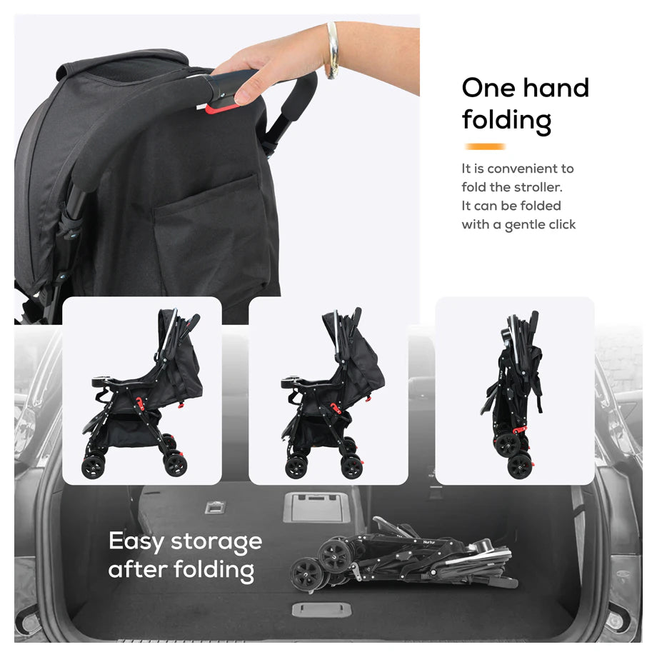 Nurtur Bliss Travel Stroller with Basket (Black)