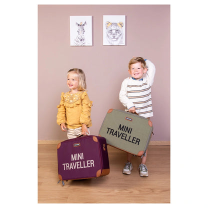 Childhome Mini Traveller Kids Suitcase (Kaki Canvas)
