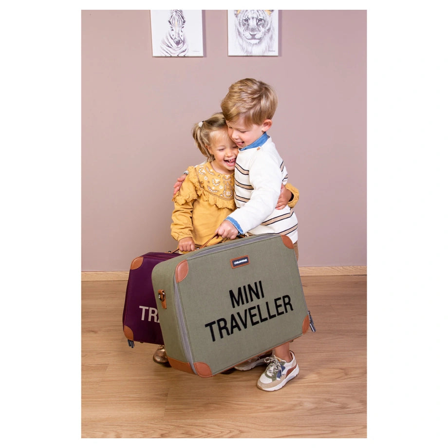 Childhome Mini Traveller Kids Suitcase (Kaki Canvas)