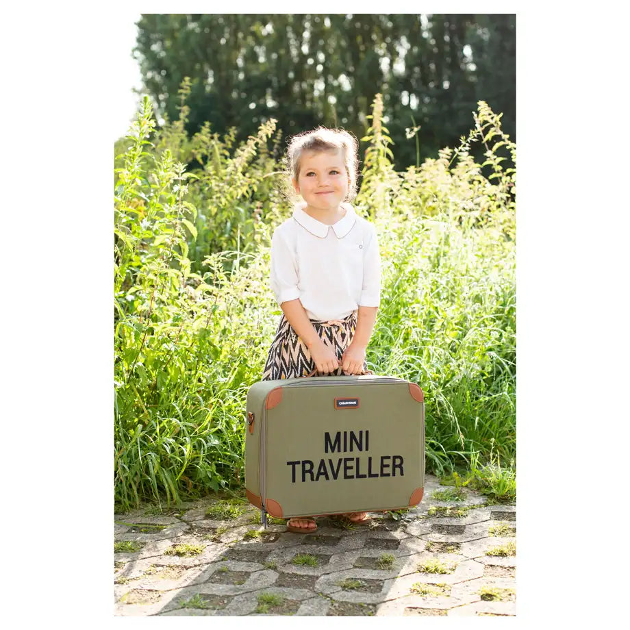Childhome Mini Traveller Kids Suitcase (Kaki Canvas)