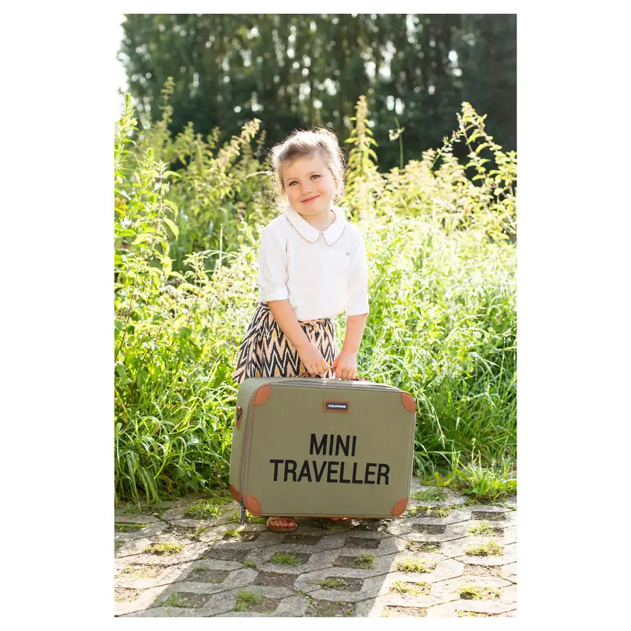 Childhome Mini Traveller Kids Suitcase (Kaki Canvas)