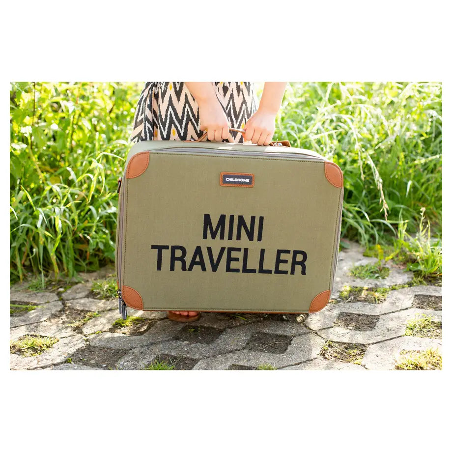 Childhome Mini Traveller Kids Suitcase (Kaki Canvas)