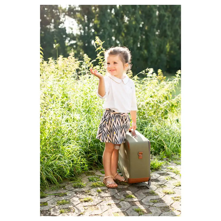 Childhome Mini Traveller Kids Suitcase (Kaki Canvas)