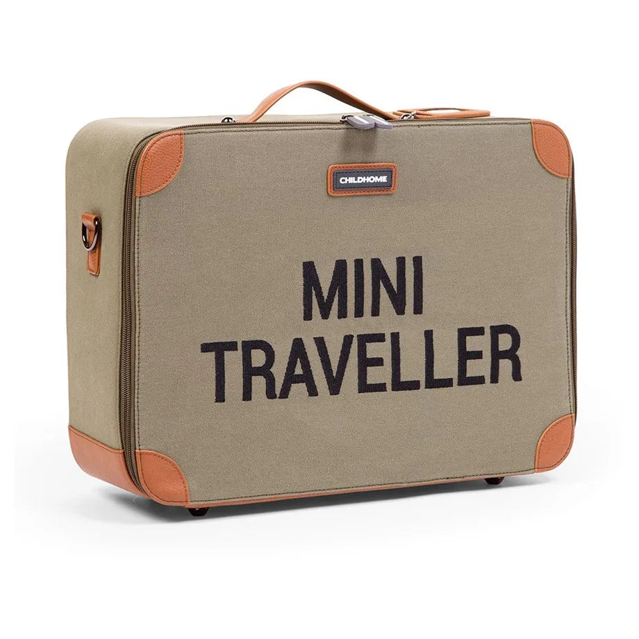 Childhome Mini Traveller Kids Suitcase (Kaki Canvas)
