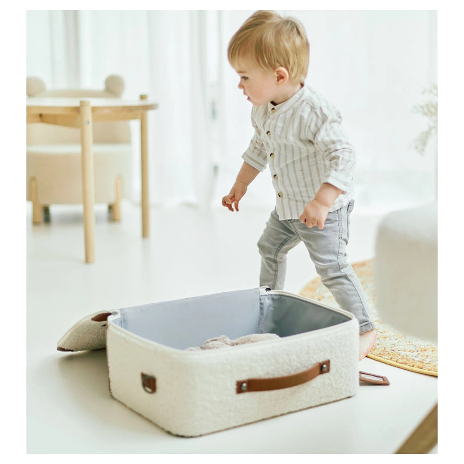 Childhome Mini Traveller Kids Suitcase (Teddy Off White)