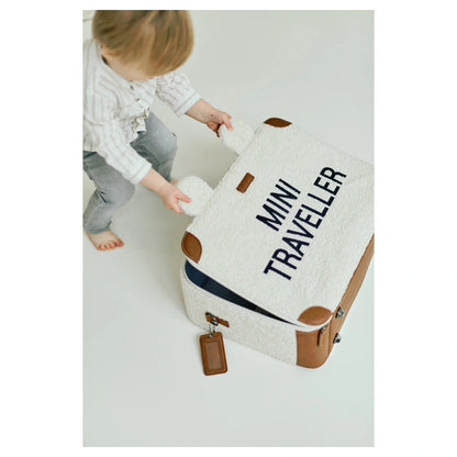 Childhome Mini Traveller Kids Suitcase (Teddy Off White)