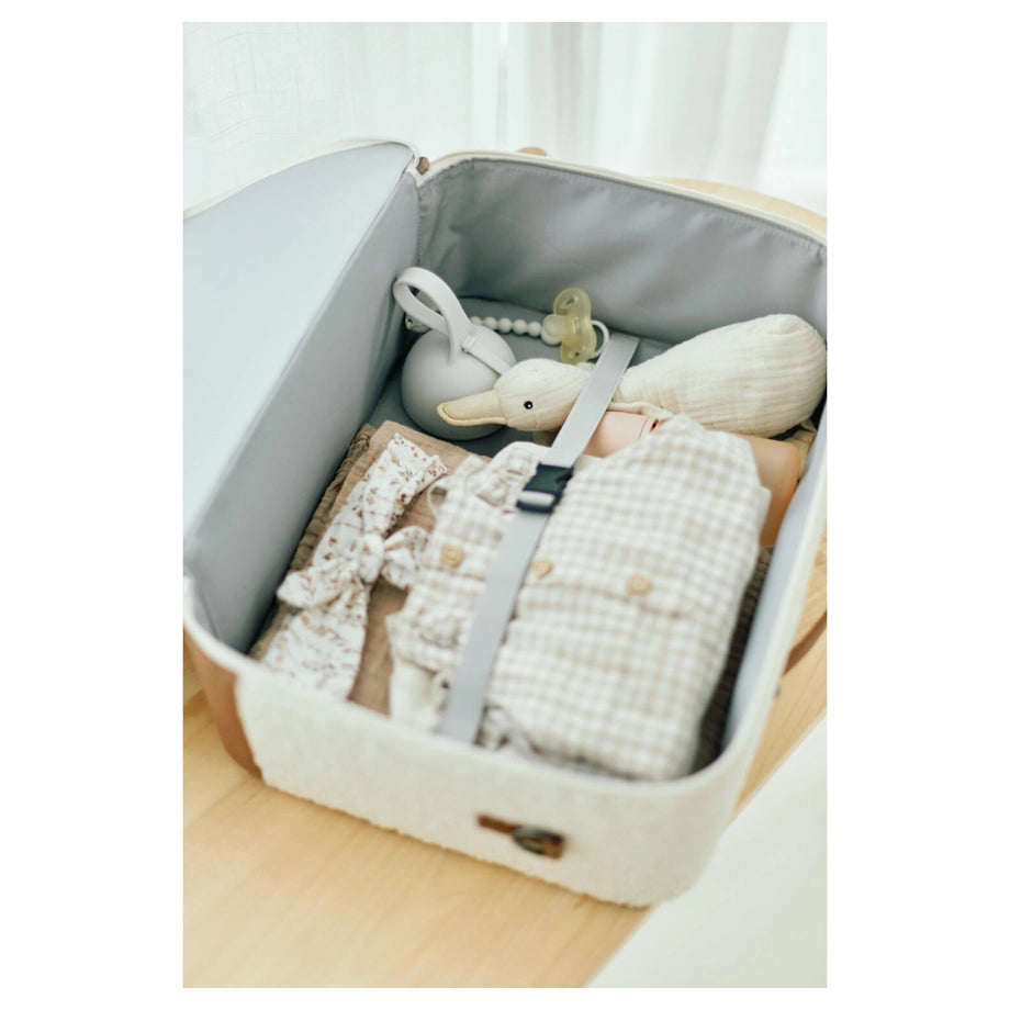 Childhome Mini Traveller Kids Suitcase (Teddy Off White)