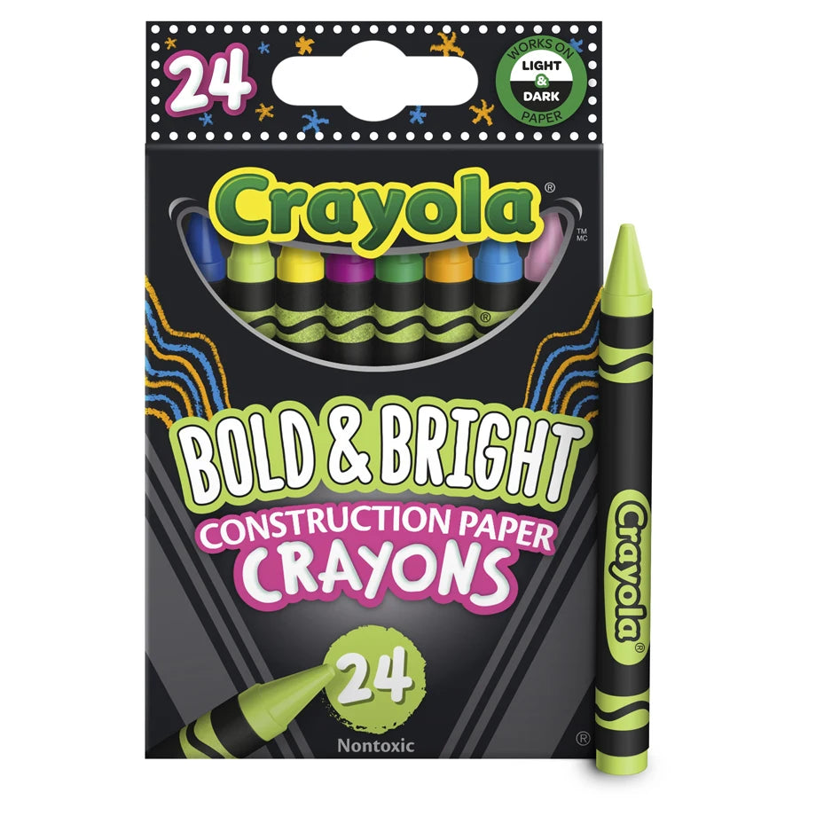 Crayola 24 Ct. Bold & Bright Construction Paper Crayons
