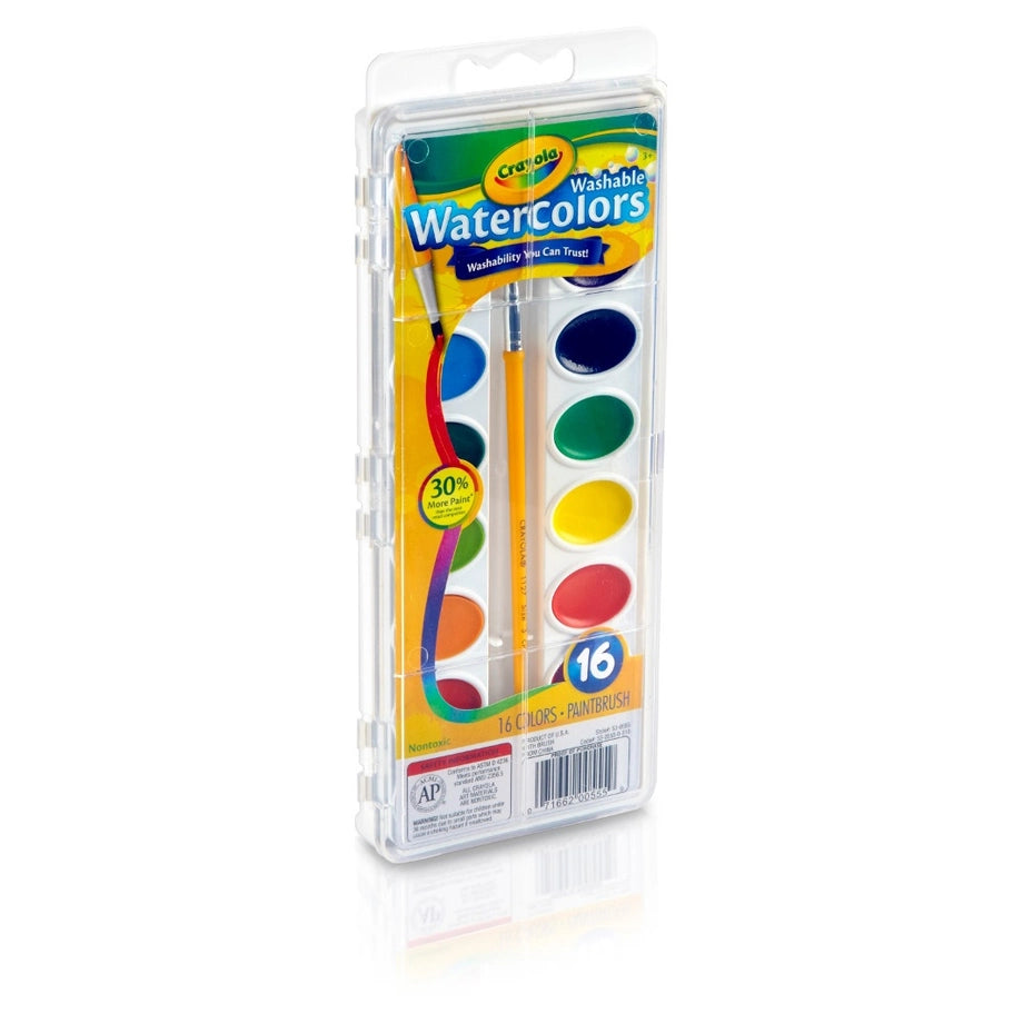 Crayola 16 Ct. Washable Watercolor Pans with Brush