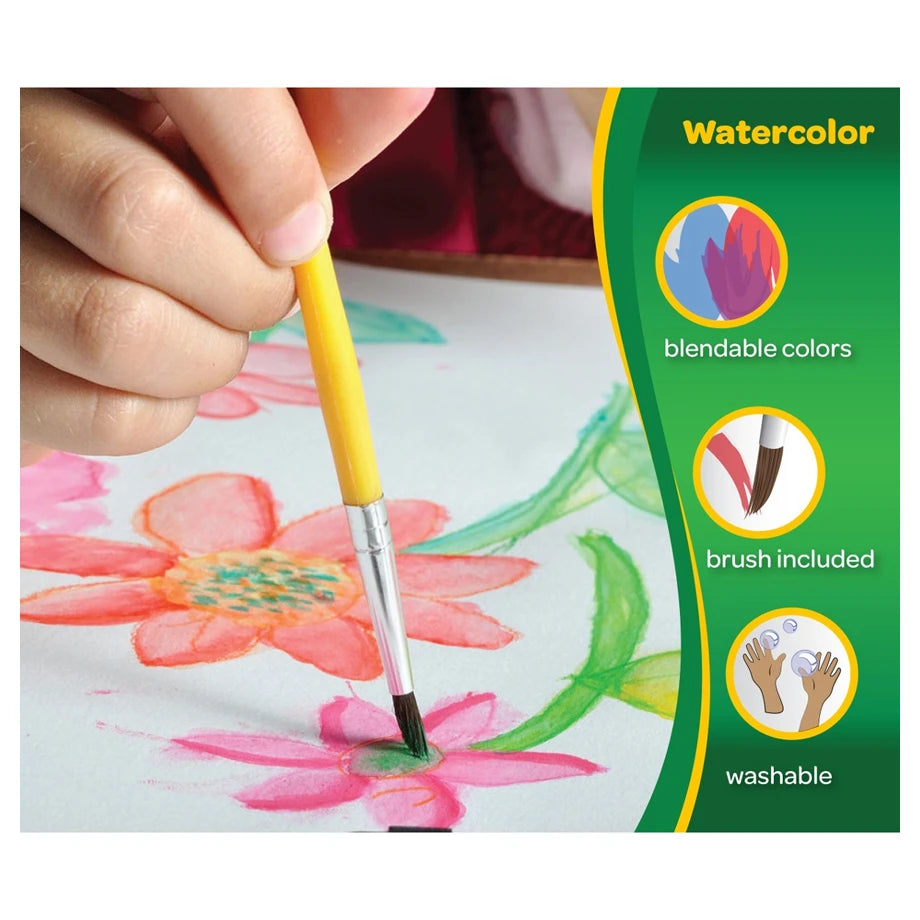 Crayola 16 Ct. Washable Watercolor Pans with Brush
