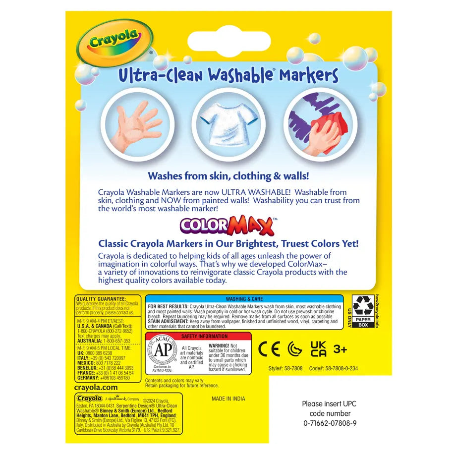 Crayola 8 Ct. Ultra Clean Broad Line Markers