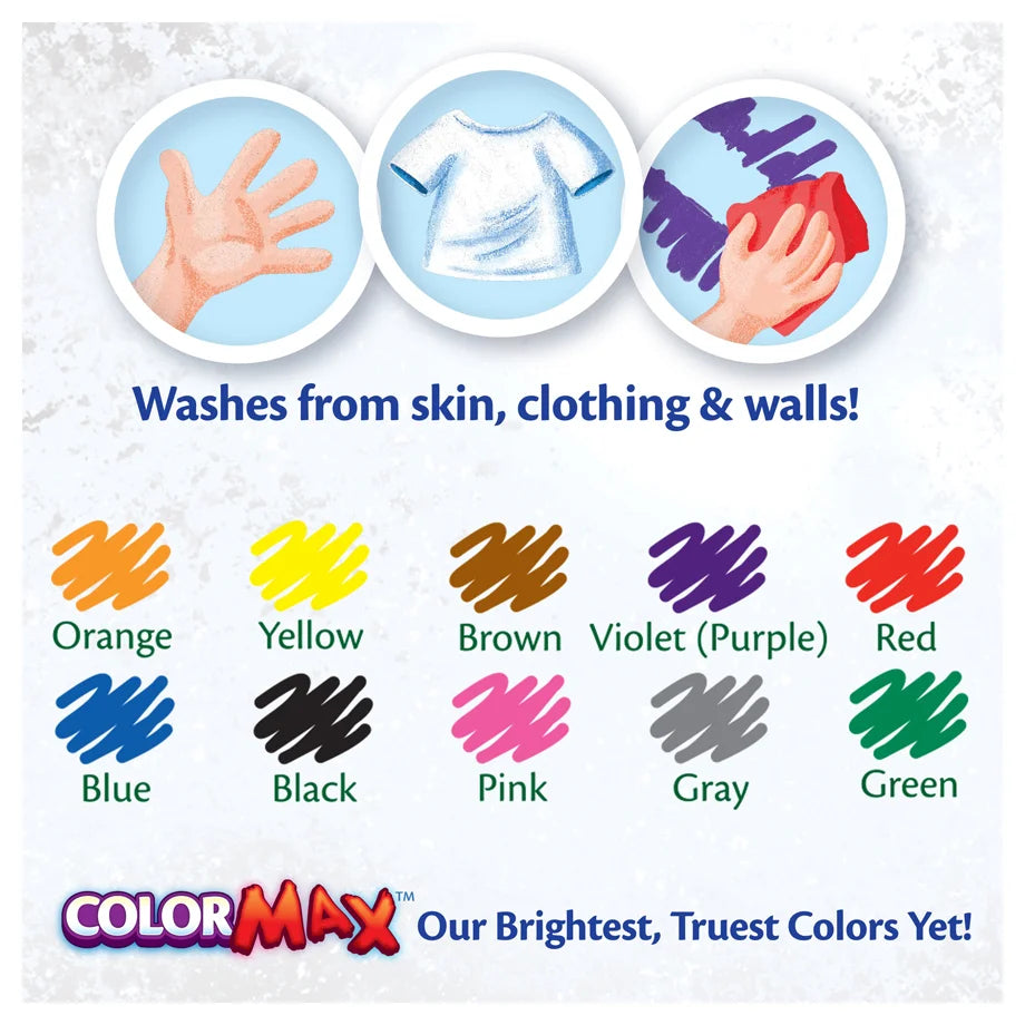 Crayola 10 Ct. Ultra Clean Washable Classic Fine Line Color Max Markers