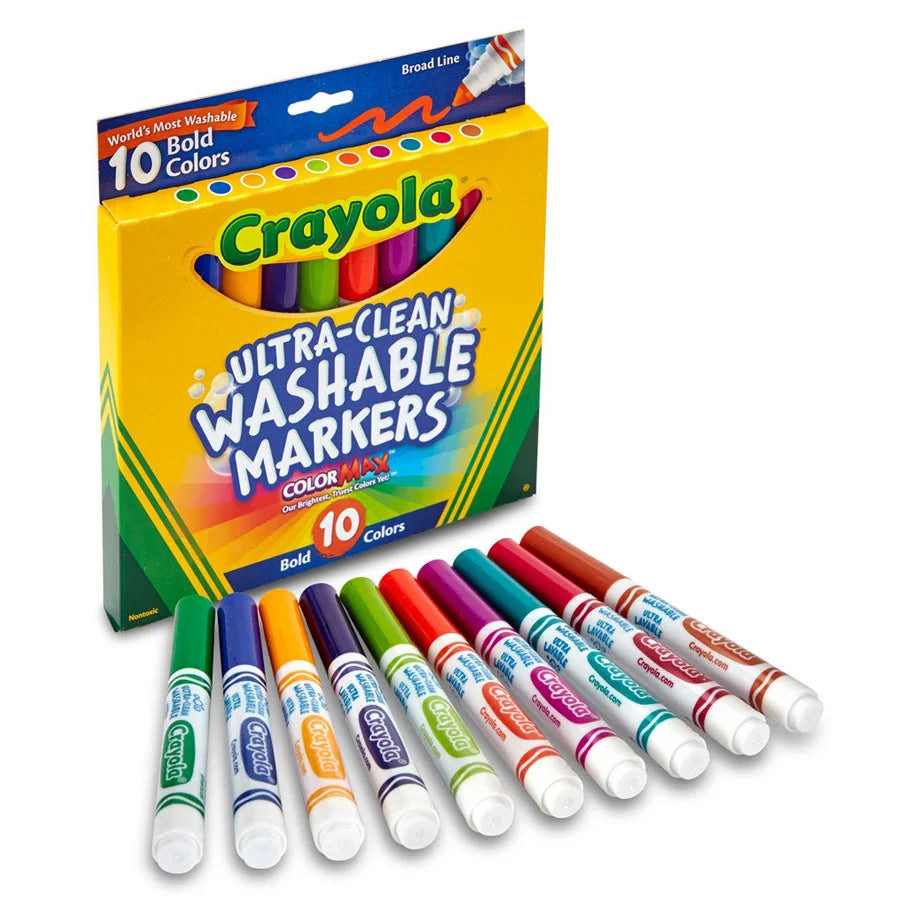 Crayola 10 Ct. Ultra Clean Washable Bold Broad Line Color Max Markers