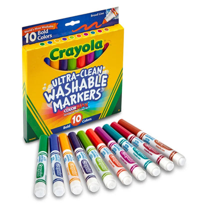 Crayola 10 Ct. Ultra Clean Washable Bold Broad Line Color Max Markers