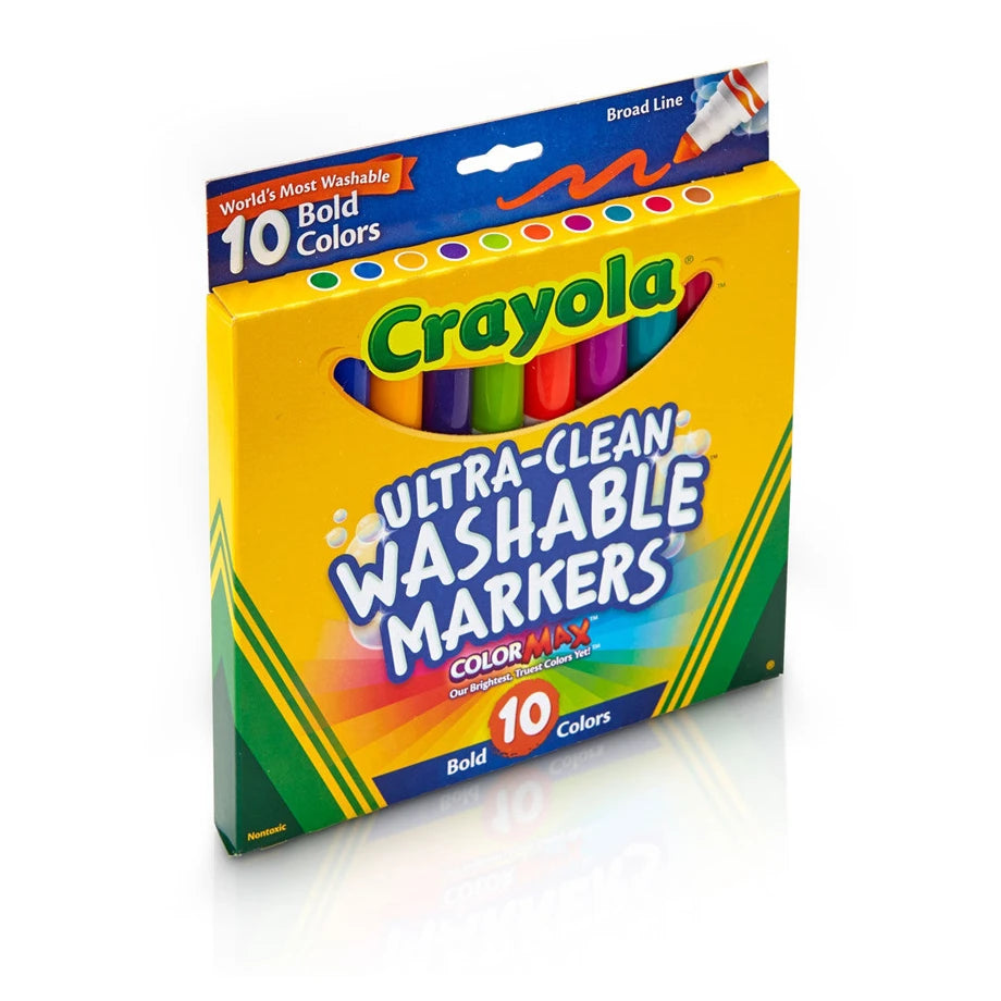 Crayola 10 Ct. Ultra Clean Washable Bold Broad Line Color Max Markers