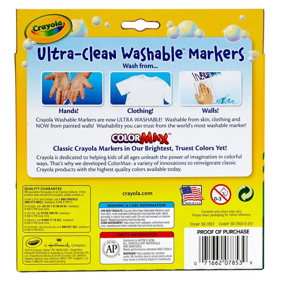 Crayola 10 Ct. Ultra Clean Washable Bold Broad Line Color Max Markers
