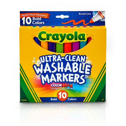 Crayola 10 Ct. Ultra Clean Washable Bold Broad Line Color Max Markers