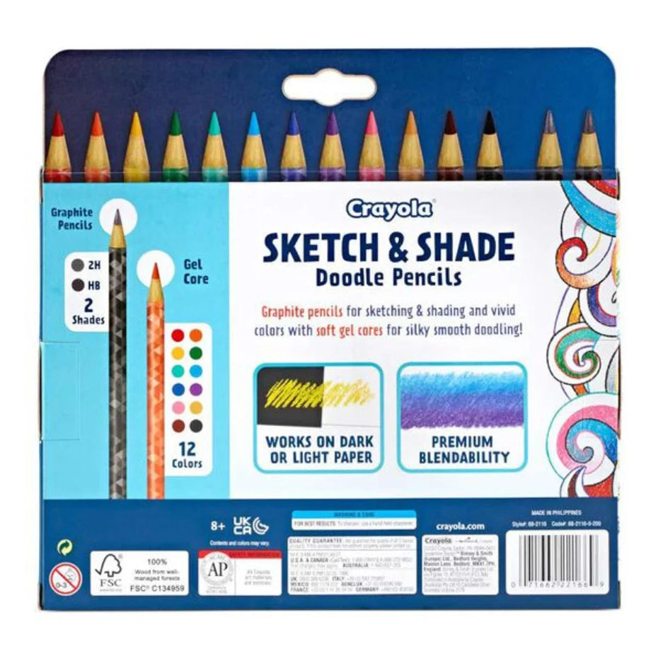 Crayola 14 Ct. Sketch & Shade Doodle Pencils