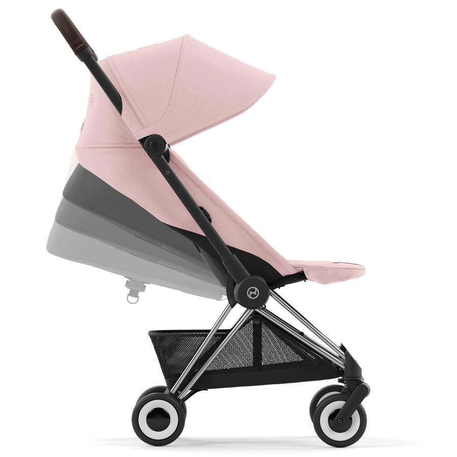 Cybex - Coya Ultra-Compact Stroller (Matt Black/Peach Pink)