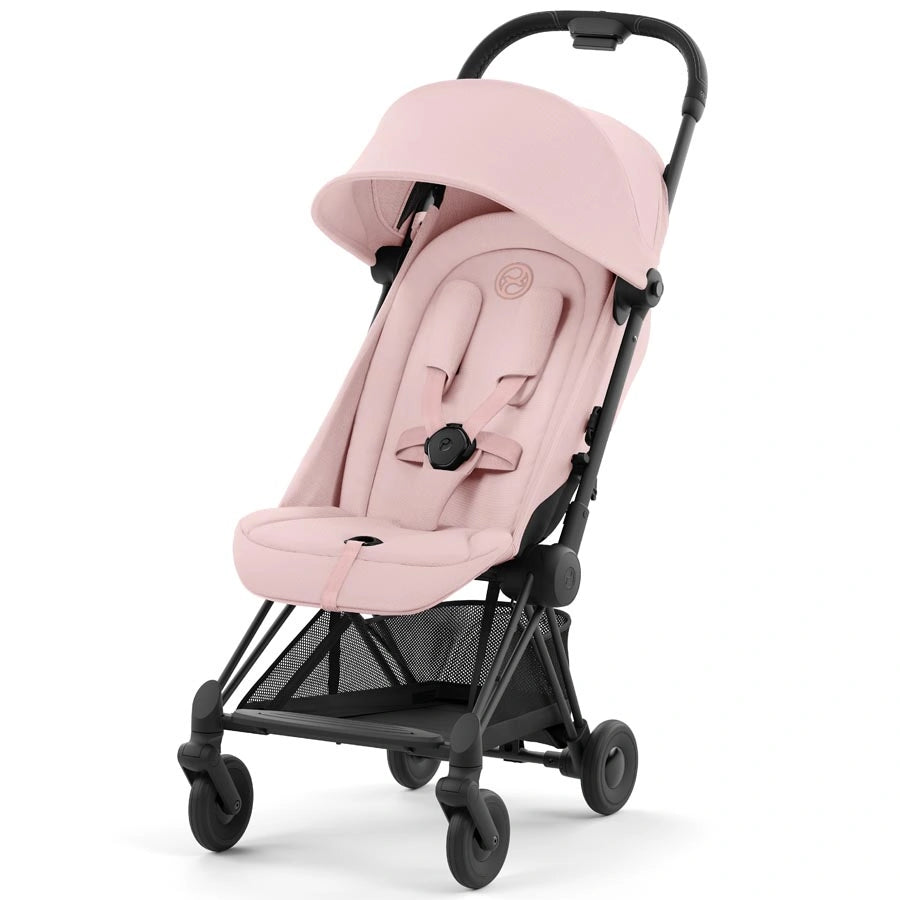 Cybex - Coya Ultra-Compact Stroller (Matt Black/Peach Pink)