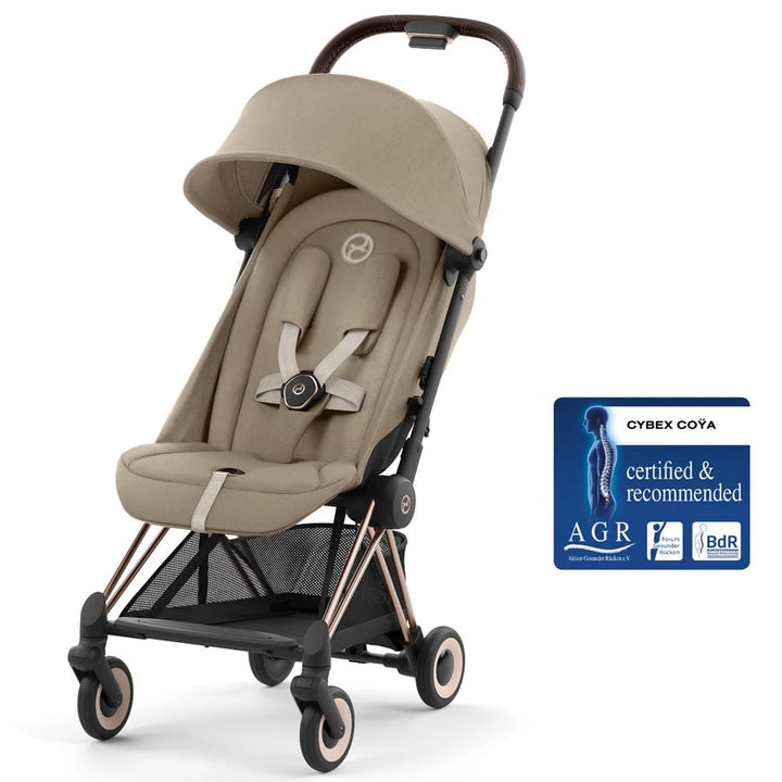 Cybex Coya Ultra-Compact Stroller - Matt Black/Beige