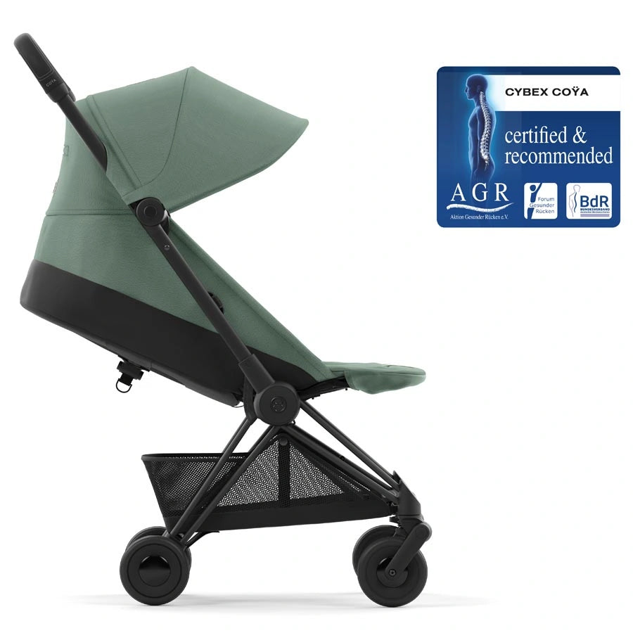Cybex - Coya Ultra-Compact Stroller (Matt Black/Leaf Green)