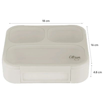 Citron Lunchbox with Fork and Spoon (Beige)