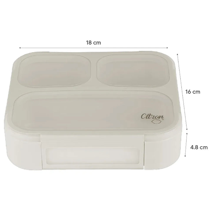 Citron Lunchbox with Fork and Spoon (Beige)