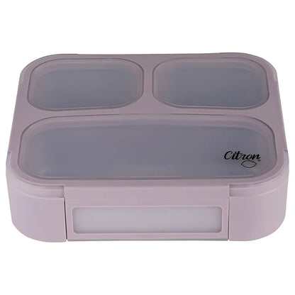 Citron Lunchbox with Fork and Spoon (Purple)