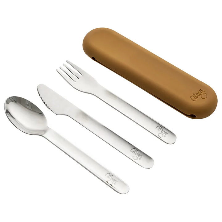 Citron Stainless Steel Cutlery Set Caramel
