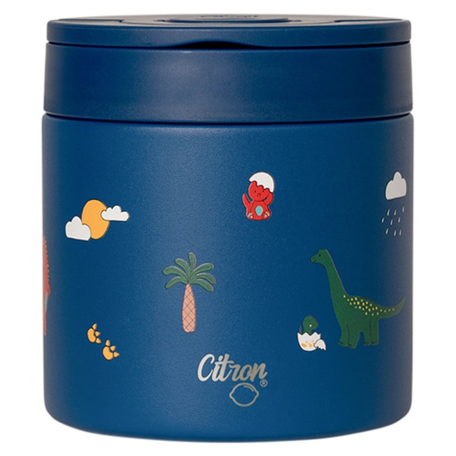Citron 350ml Classic Thermal Food Jar (Blue Dino)