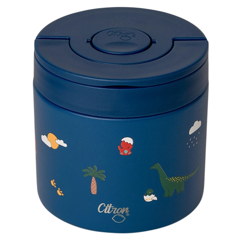 Citron 350ml Classic Thermal Food Jar (Blue Dino)