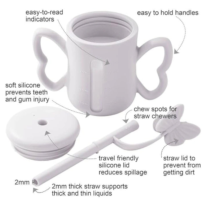 Smily Mia Dommy Silicone Baby Sippy Cup With Straw 5Oz ( Wind Chime)