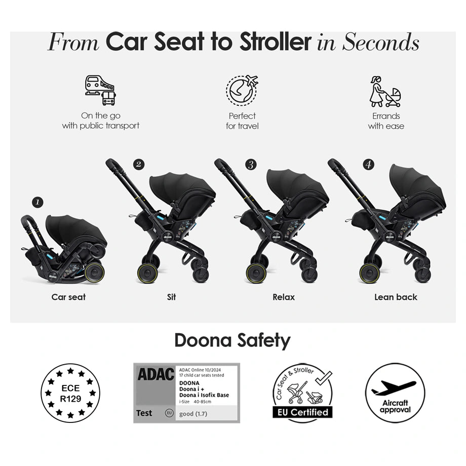 Doona X Infant Car Seat (Nitro Black)
