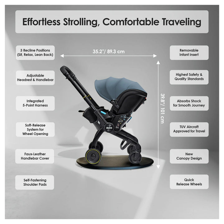 doona x stroller recline Doona X Infant Car Seat & Stroller (Ocean Blue) – Halamama.com