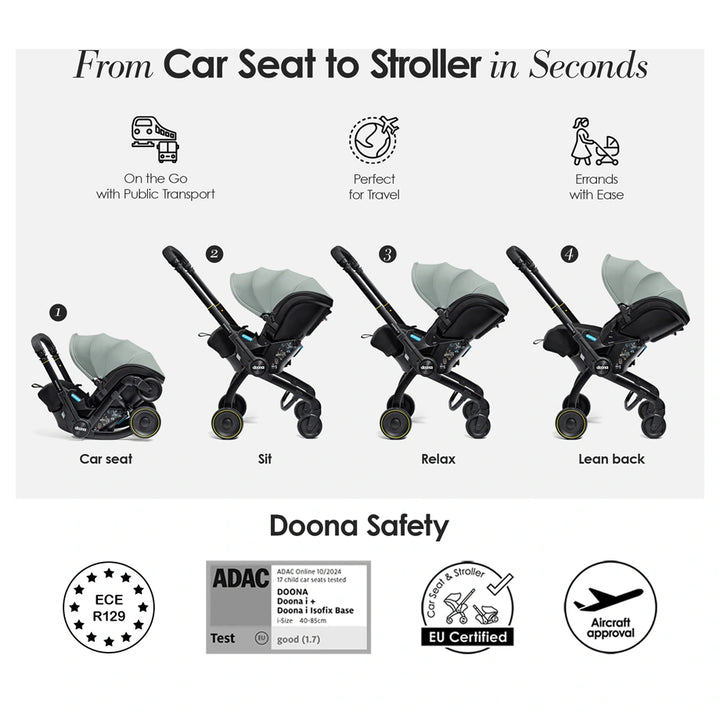 doona x car seat & stroller dusty sage Doona X Infant Car Seat & Stroller (Dusty Sage) – Halamama.com