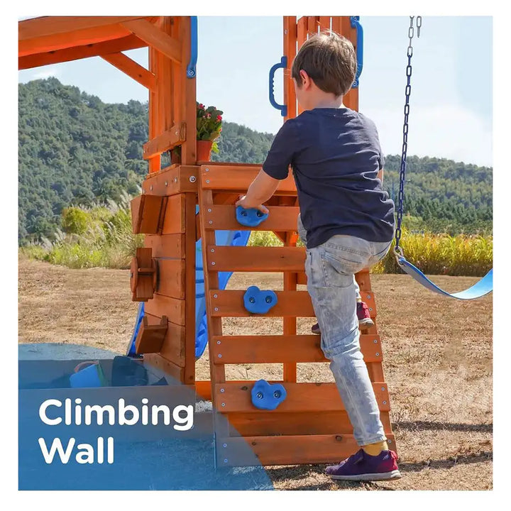 Dynamic Sports Arabian Caracal Wooden Swing Set Outdoor Playset