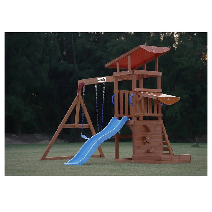 Dynamic Sports Arabian Caracal Wooden Swing Set Outdoor Playset