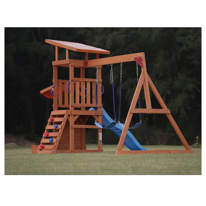 Dynamic Sports Arabian Caracal Wooden Swing Set Outdoor Playset