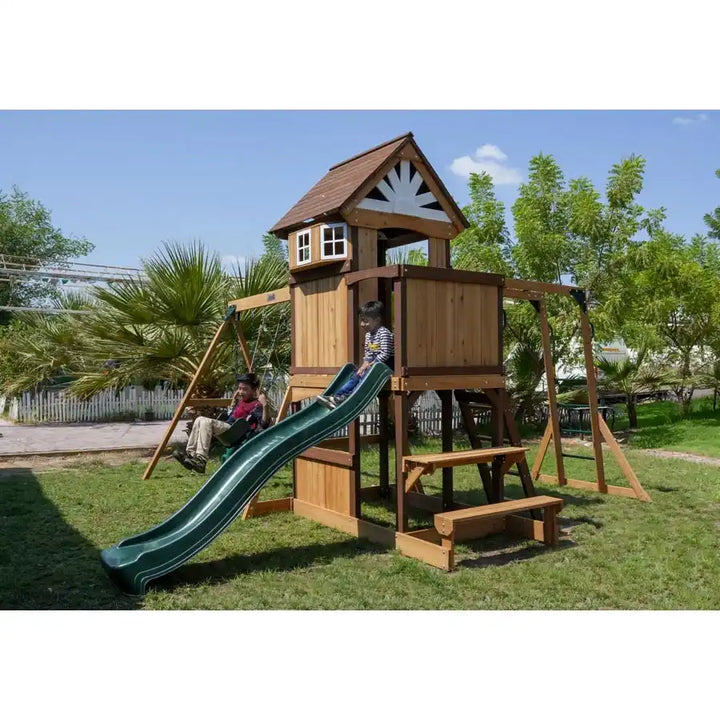 Dynamic Sports Arabian Tahr Wooden Swing Set