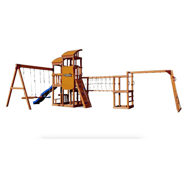 Dynamic Sports Arabian Oryx Extreme Wooden Swing Set Outdoor Playset for Kids