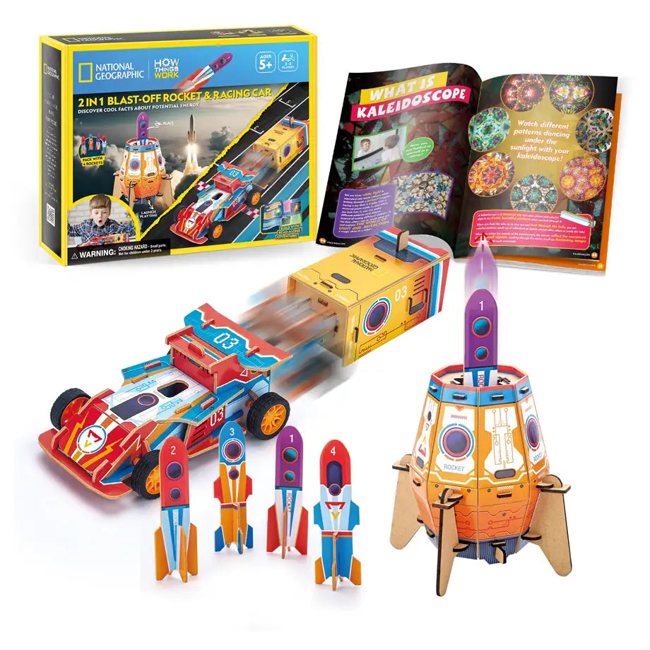 National Geographic 2 in 1 Blast-Off Rocket & Racing Car