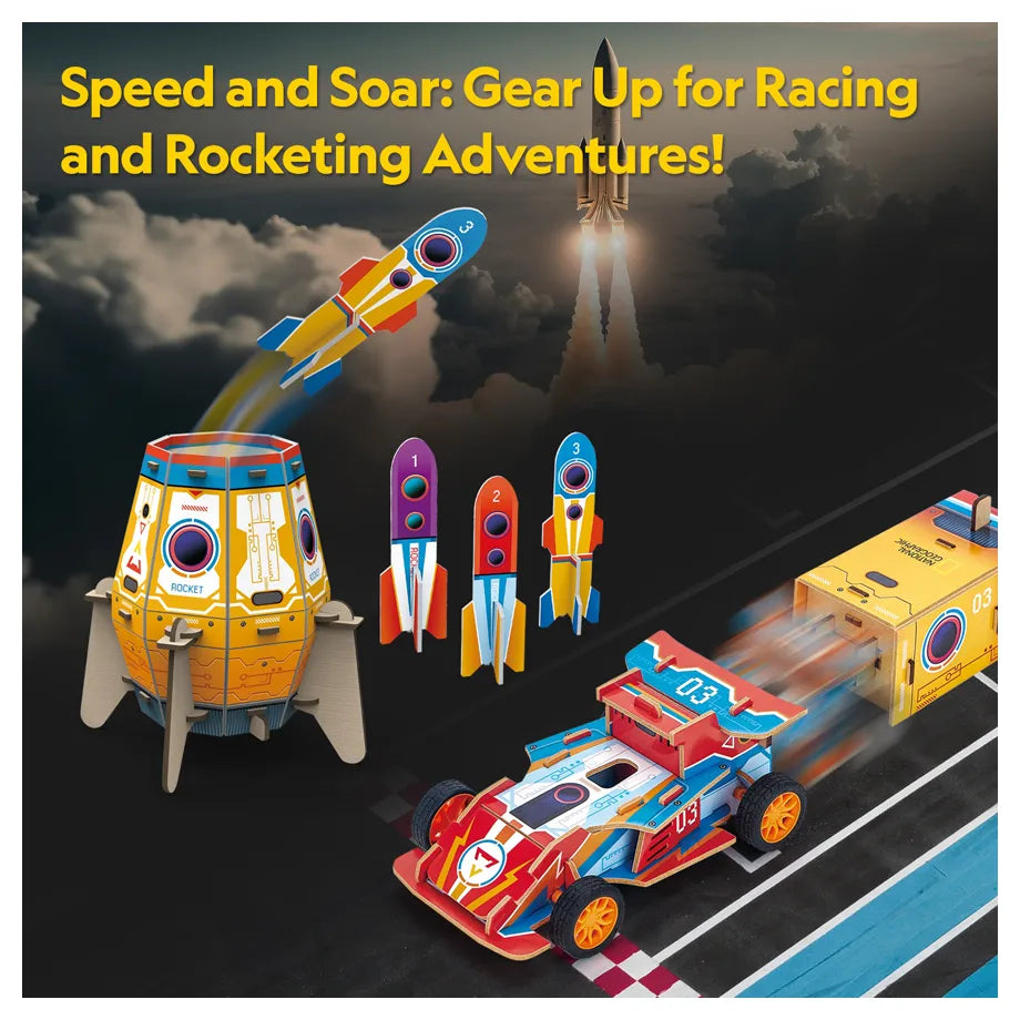 National Geographic 2 in 1 Blast-Off Rocket & Racing Car