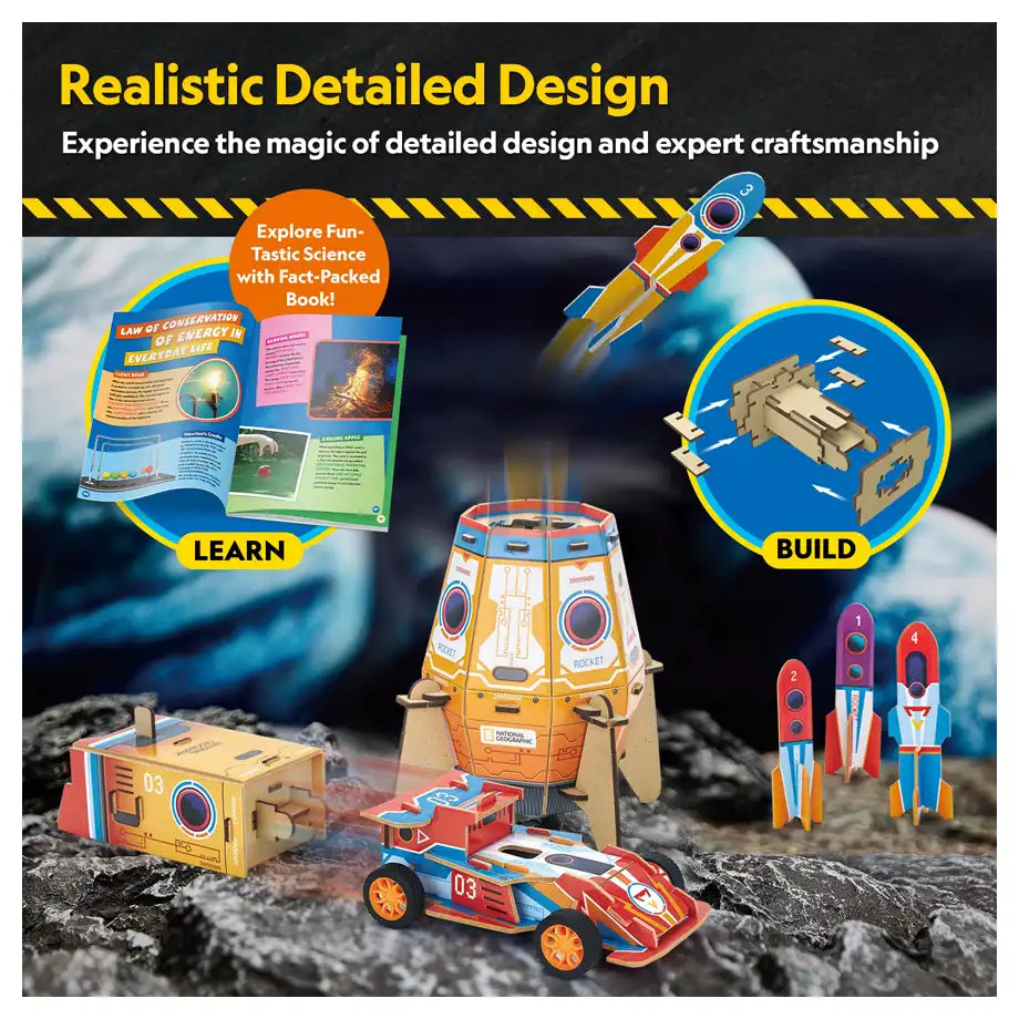 National Geographic 2 in 1 Blast-Off Rocket & Racing Car